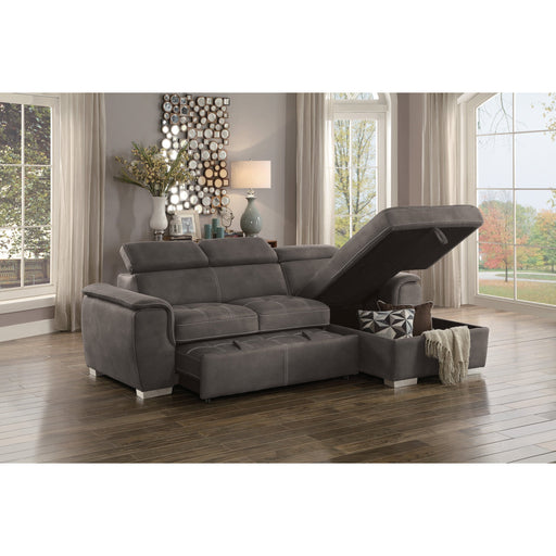 Ferriday Taupe Storage Sleeper Sectional - Gate FurnitureSleeper Sectional
