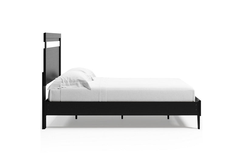 Finch Black/Brown Queen Panel Platform Bed - Gate FurnitureQueen Bed
