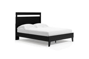Finch Black/Brown Queen Panel Platform Bed - Gate FurnitureQueen Bed