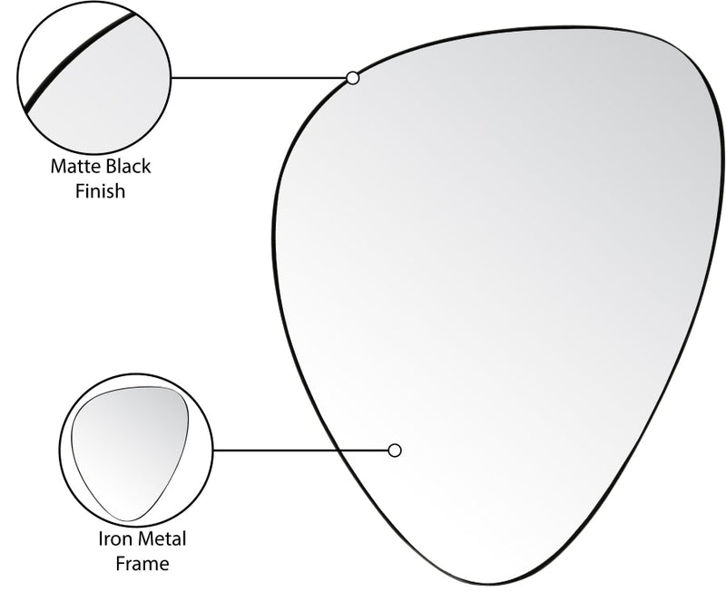 Finch Iron Frame Mirror in Black - 419Black-30M