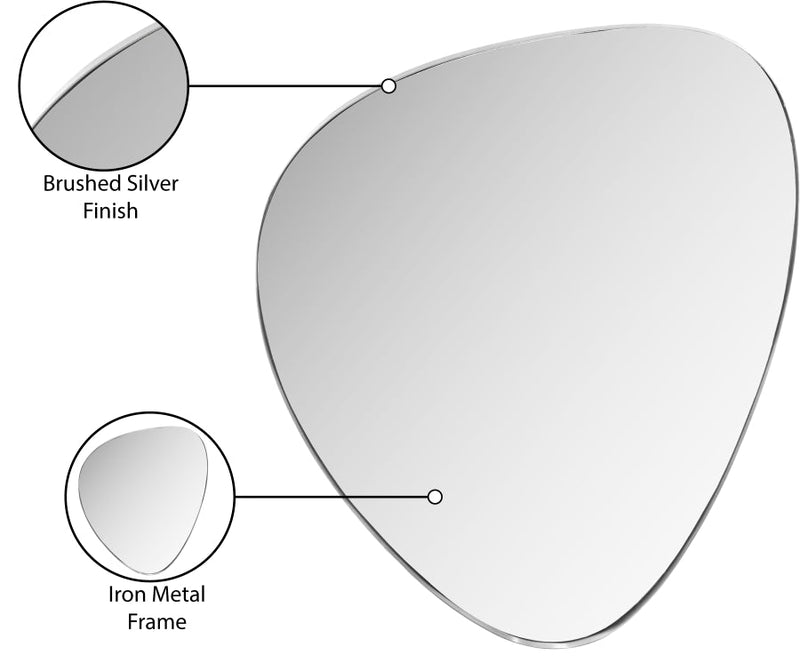 Finch Iron Frame Mirror in Silver - 419Silver-24M