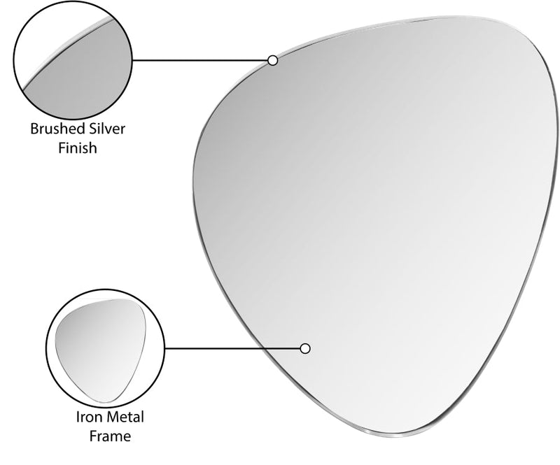 Finch Iron Frame Mirror in Silver - 419Silver-36M