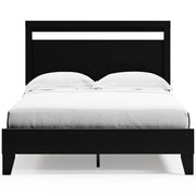 Finch Queen Panel Platform Bed with Dresser and 2 Nightstands in Black/Brown - PKG017945