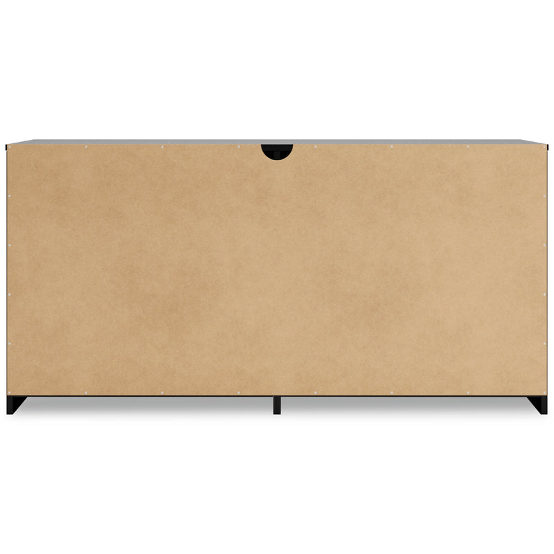 Finch Queen Panel Platform Bed with Dresser and 2 Nightstands in Black/Brown - PKG017945