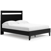 Finch Queen Panel Platform Bed with Dresser and 2 Nightstands in Black/Brown - PKG017945