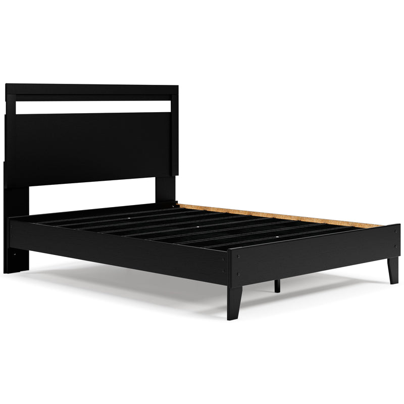 Finch Queen Panel Platform Bed with Dresser and 2 Nightstands in Black/Brown - PKG017945