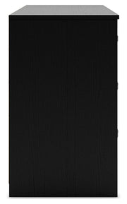 Finch Queen Panel Platform Bed with Dresser in Black/Brown - PKG017941