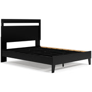 Finch Queen Panel Platform Bed with Dresser in Black/Brown - PKG017941