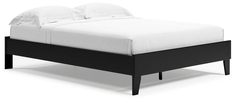 Finch Queen Platform Bed with Dresser and 2 Nightstands in Black - PKG017923