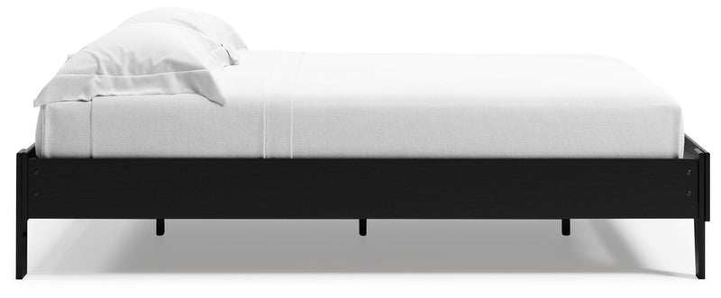 Finch Queen Platform Bed with Dresser and 2 Nightstands in Black - PKG017923