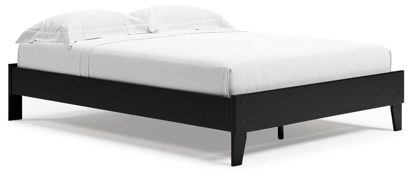 Finch Queen Platform Bed with Dresser and Chest in Black - PKG017920