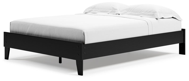 Finch Queen Platform Bed with Dresser and Chest in Black - PKG017920