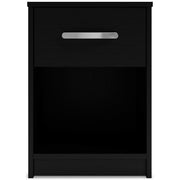 Finch Queen Platform Bed with Dresser, Chest and 2 Nightstands in Black - PKG017922