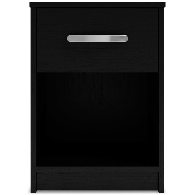 Finch Queen Platform Bed with Dresser, Chest and 2 Nightstands in Black - PKG017922