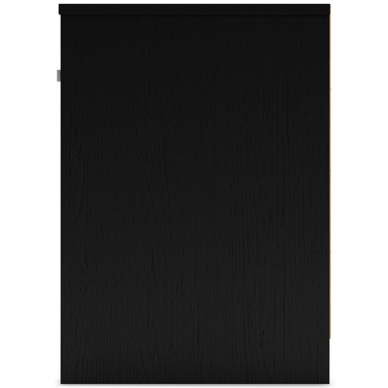 Finch Queen Platform Bed with Dresser, Chest and 2 Nightstands in Black - PKG017922
