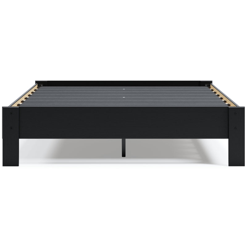 Finch Queen Platform Bed with Mattress in Black - PKG018309