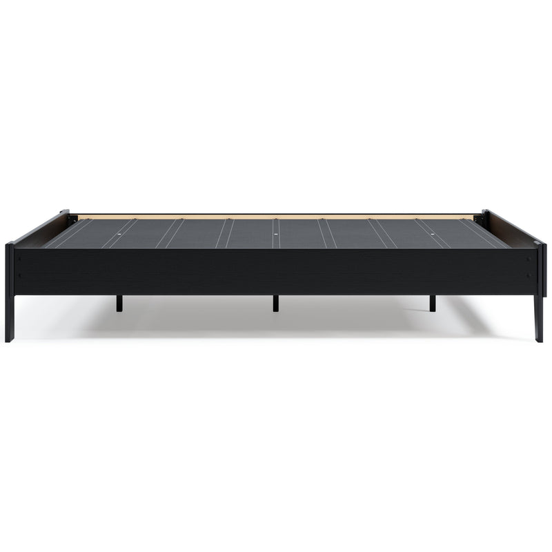 Finch Queen Platform Bed with Mattress in Black - PKG018311