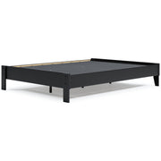 Finch Queen Platform Bed with Mattress in Black - PKG018311