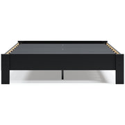 Finch Queen Platform Bed with Mattress in Black - PKG018311