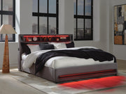 Finigale Gray King Upholstered Bed with Wireless Audio - PCB2721B21