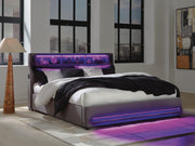 Finigale Gray King Upholstered Bed with Wireless Audio - PCB2721B21
