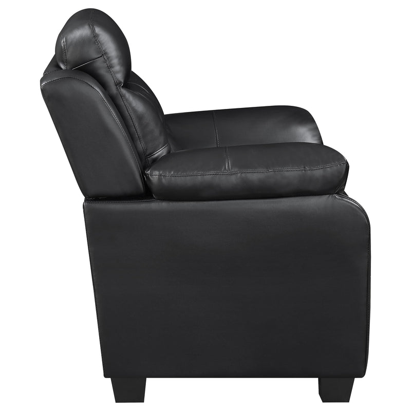 Finley 2-piece Upholstered Padded Arm Tufted Sofa Set Black - 506551-S2