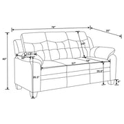 Finley 2-piece Upholstered Padded Arm Tufted Sofa Set Black - 506551-S2