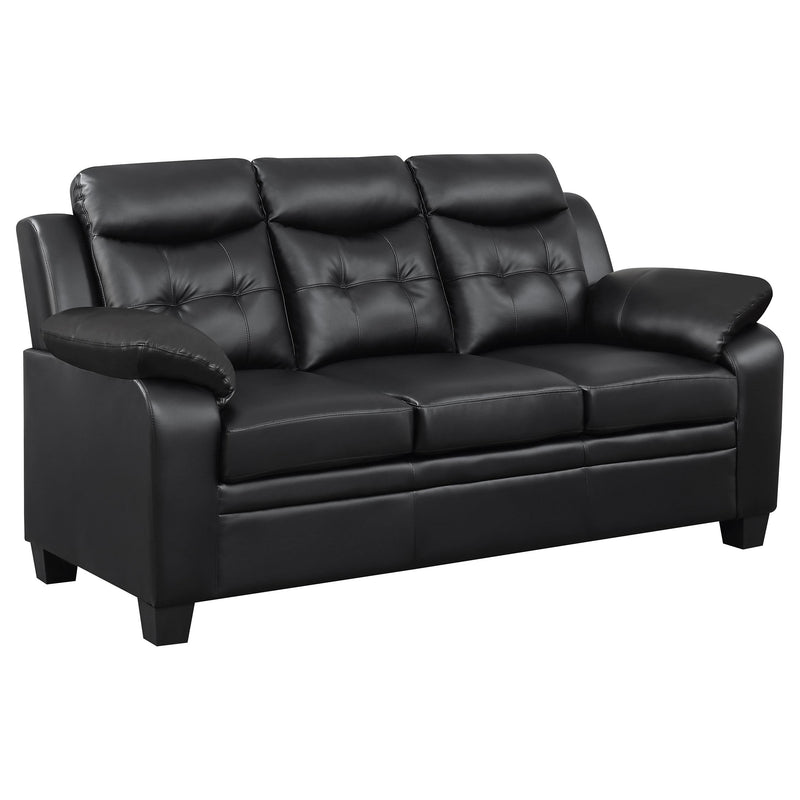 Finley 2-piece Upholstered Padded Arm Tufted Sofa Set Black - 506551-S2