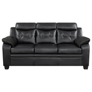 Finley 2-piece Upholstered Padded Arm Tufted Sofa Set Black - 506551-S2