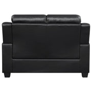 Finley 2-piece Upholstered Padded Arm Tufted Sofa Set Black - 506551-S2