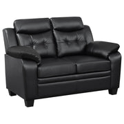 Finley 3-piece Upholstered Padded Arm Tufted Sofa Set Black - 506551-S3