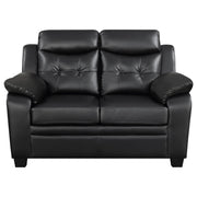 Finley Upholstered Padded Arm Tufted Loveseat Black - 506552