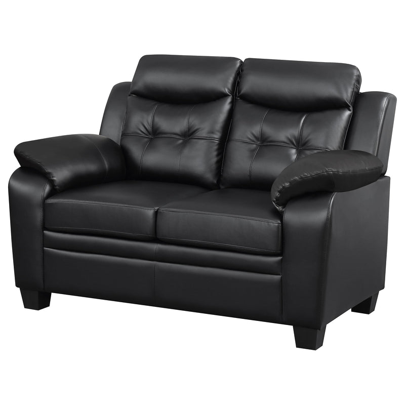 Finley Upholstered Padded Arm Tufted Loveseat Black - 506552
