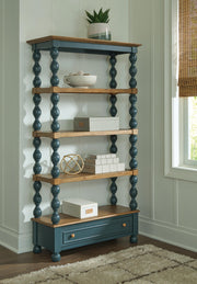 Finnworth Blue/Brown 70" Bookcase - A4000735