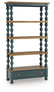 Finnworth Blue/Brown 70" Bookcase - A4000735