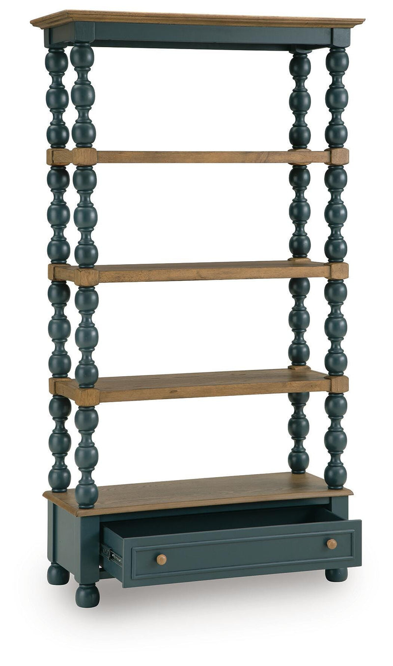 Finnworth Blue/Brown 70" Bookcase - A4000735