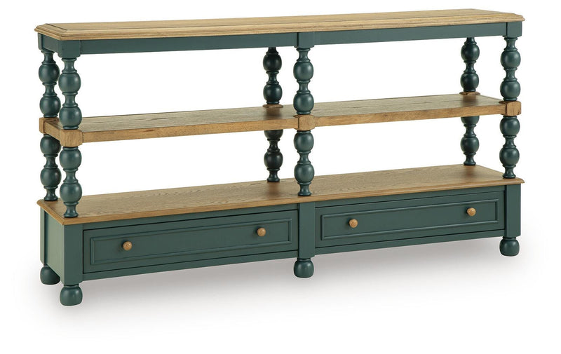 Finnworth Blue/Brown Console Sofa Table - A4000734