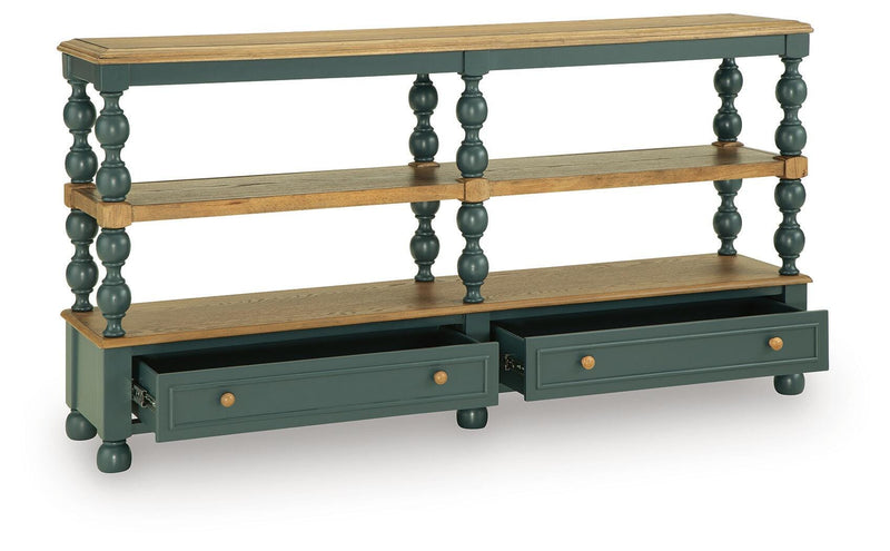 Finnworth Blue/Brown Console Sofa Table - A4000734