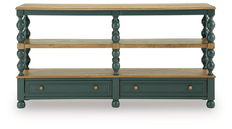 Finnworth Blue/Brown Console Sofa Table - A4000734