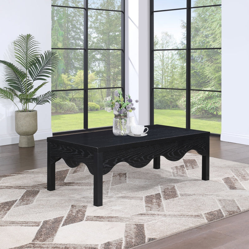 Fiora Oak Veneer Coffee Table in Black - 99041Black-CT