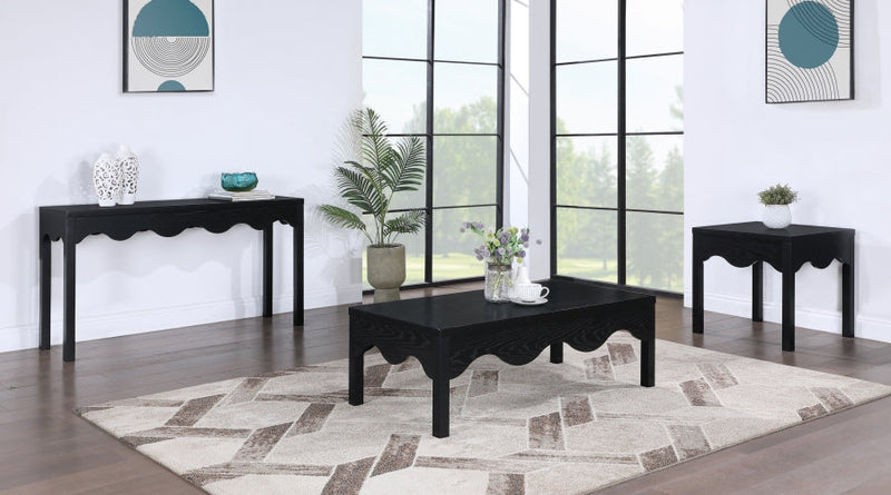 Fiora Oak Veneer Coffee Table in Black - 99041Black-CT