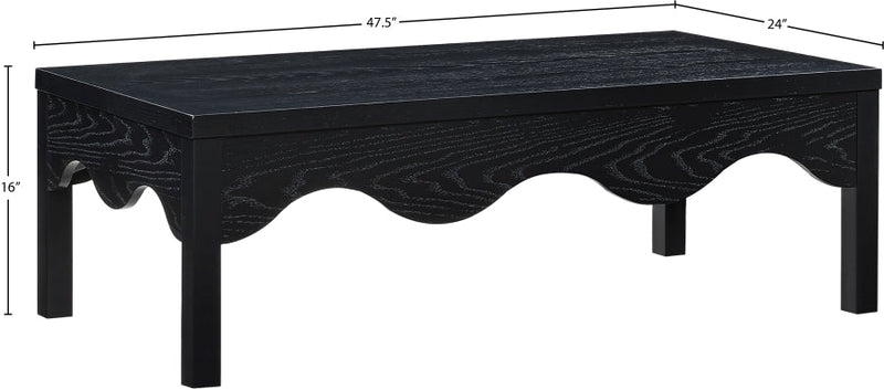 Fiora Oak Veneer Coffee Table in Black - 99041Black-CT