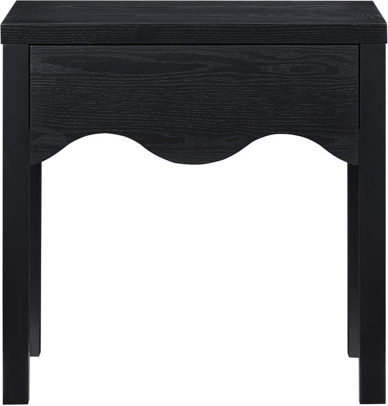 Fiora Oak Veneer Night Stand in Black - 99041Black-NS