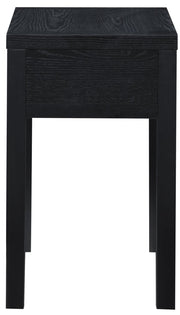 Fiora Oak Veneer Night Stand in Black - 99041Black-NS