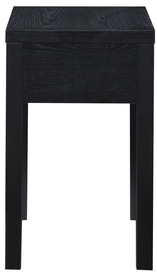 Fiora Oak Veneer Night Stand in Black - 99041Black-NS