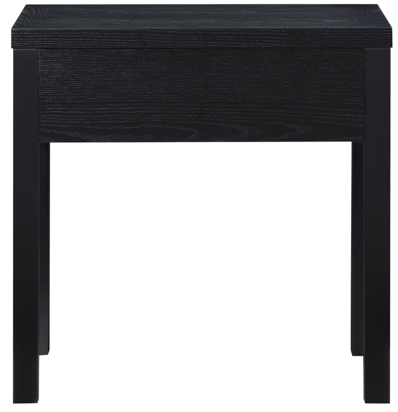 Fiora Oak Veneer Night Stand in Black - 99041Black-NS