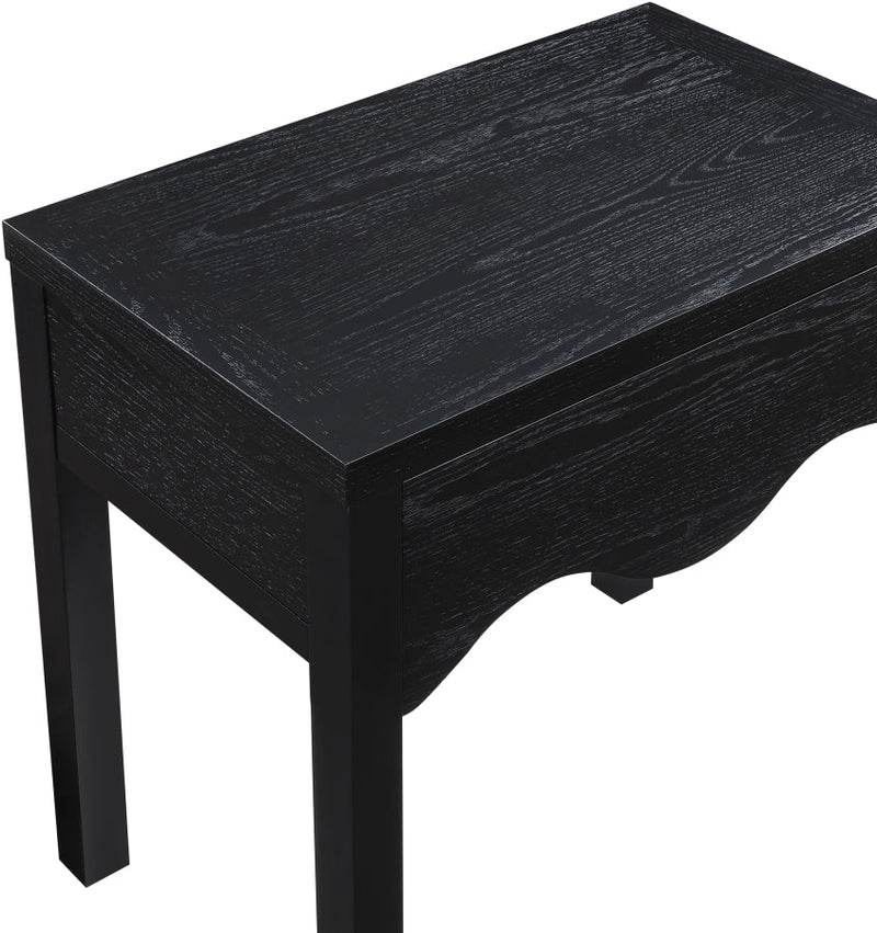 Fiora Oak Veneer Night Stand in Black - 99041Black-NS