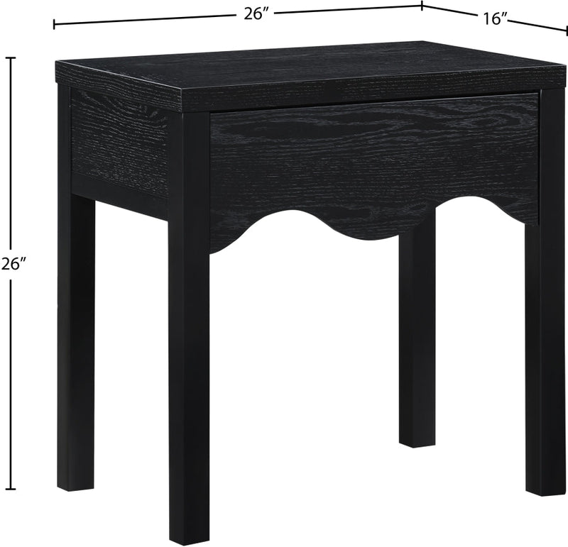 Fiora Oak Veneer Night Stand in Black - 99041Black-NS