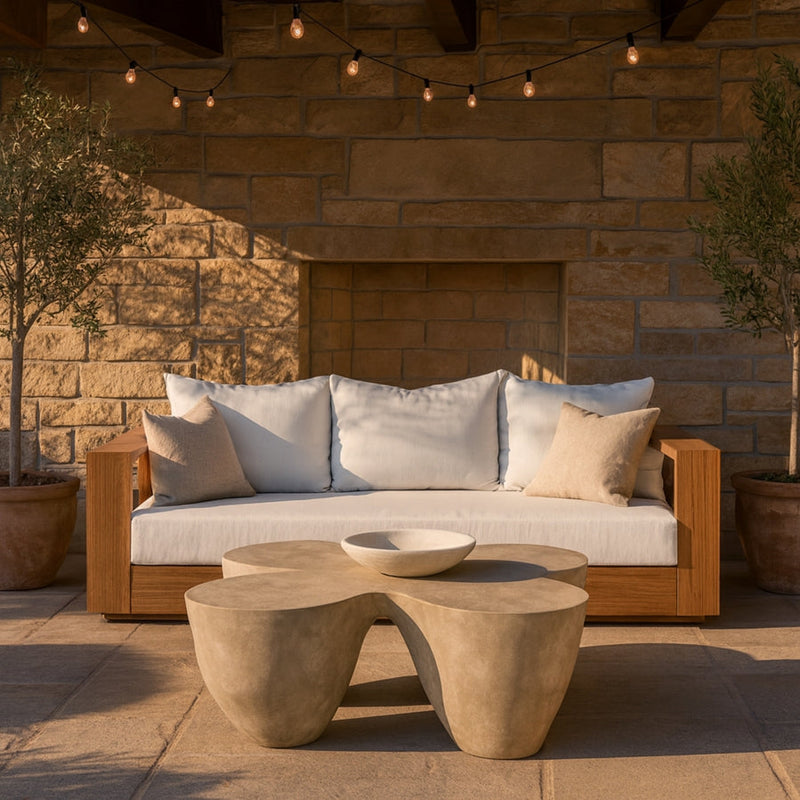 Fiore Concrete Coffee Table in Beige - 605Sand-CT