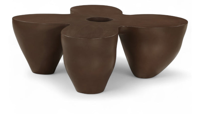 Fiore Concrete Coffee Table in Brown - 605Brown-CT